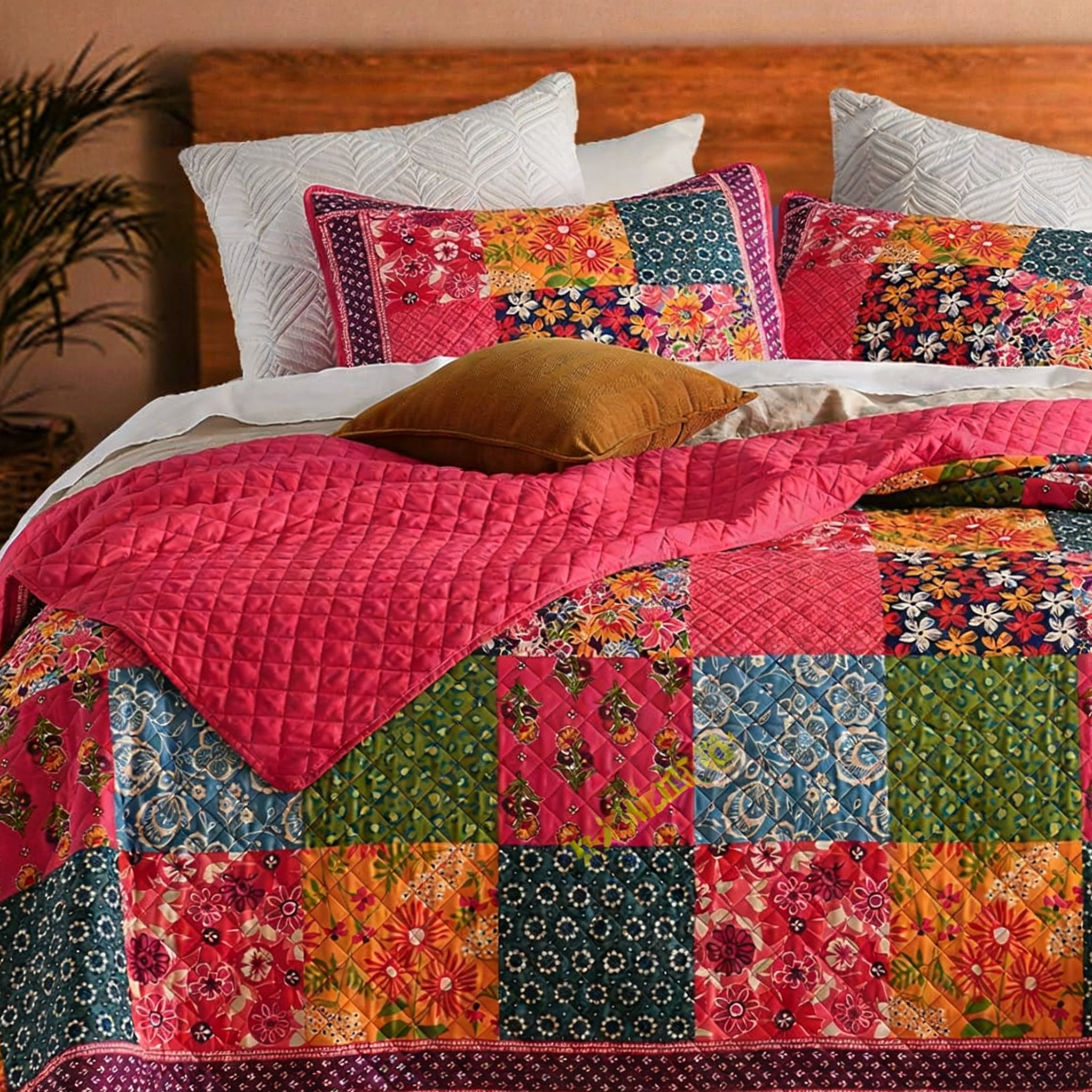 Vintage floral Quilt Set