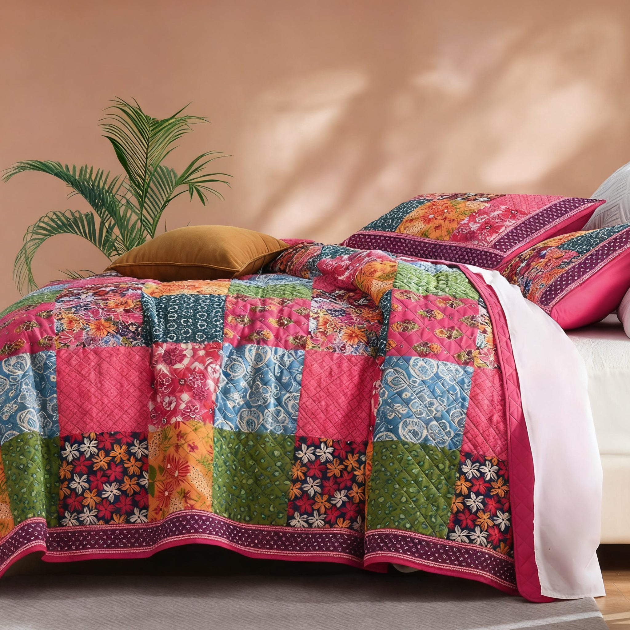 Vintage floral Quilt Set