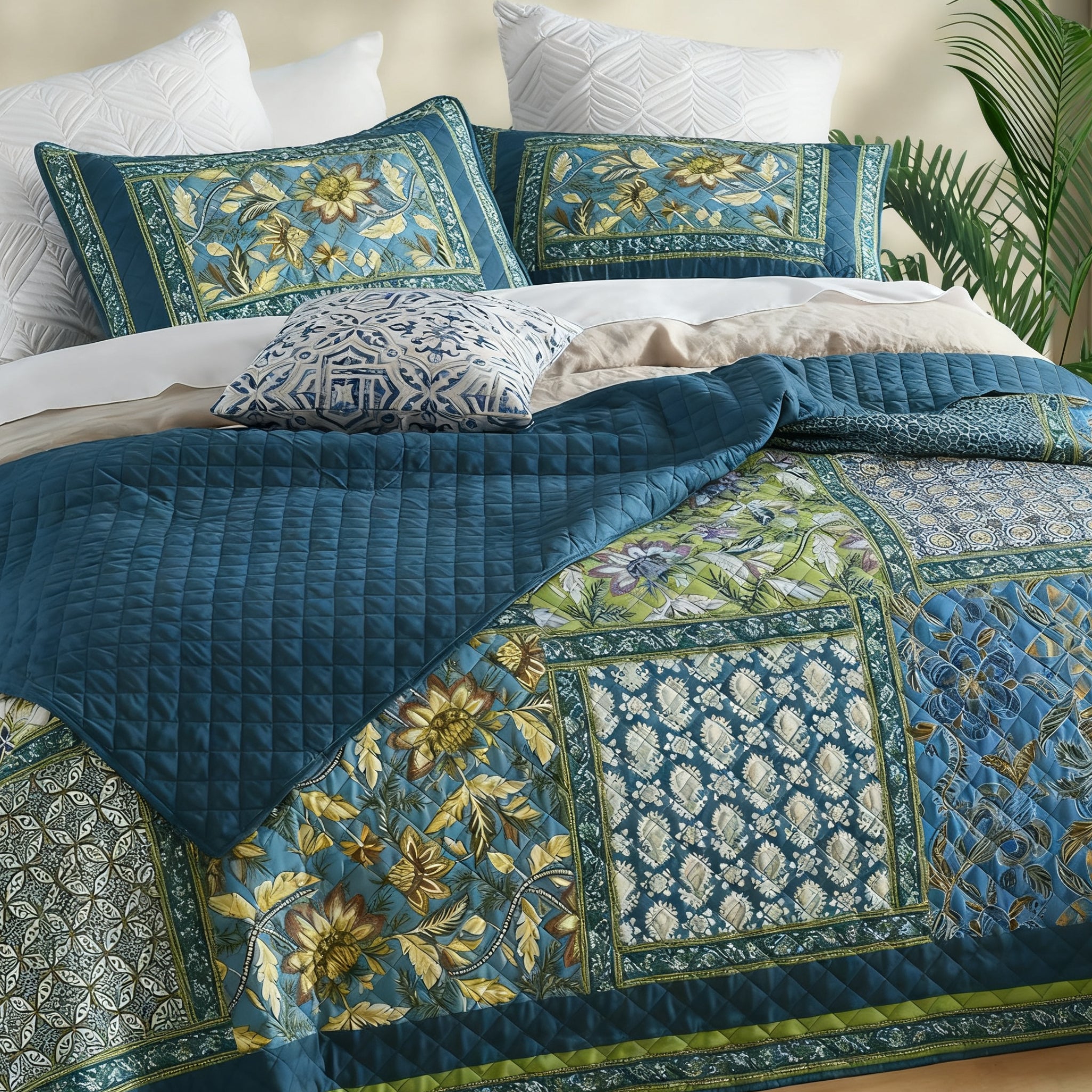 Vintage floral Quilt Set