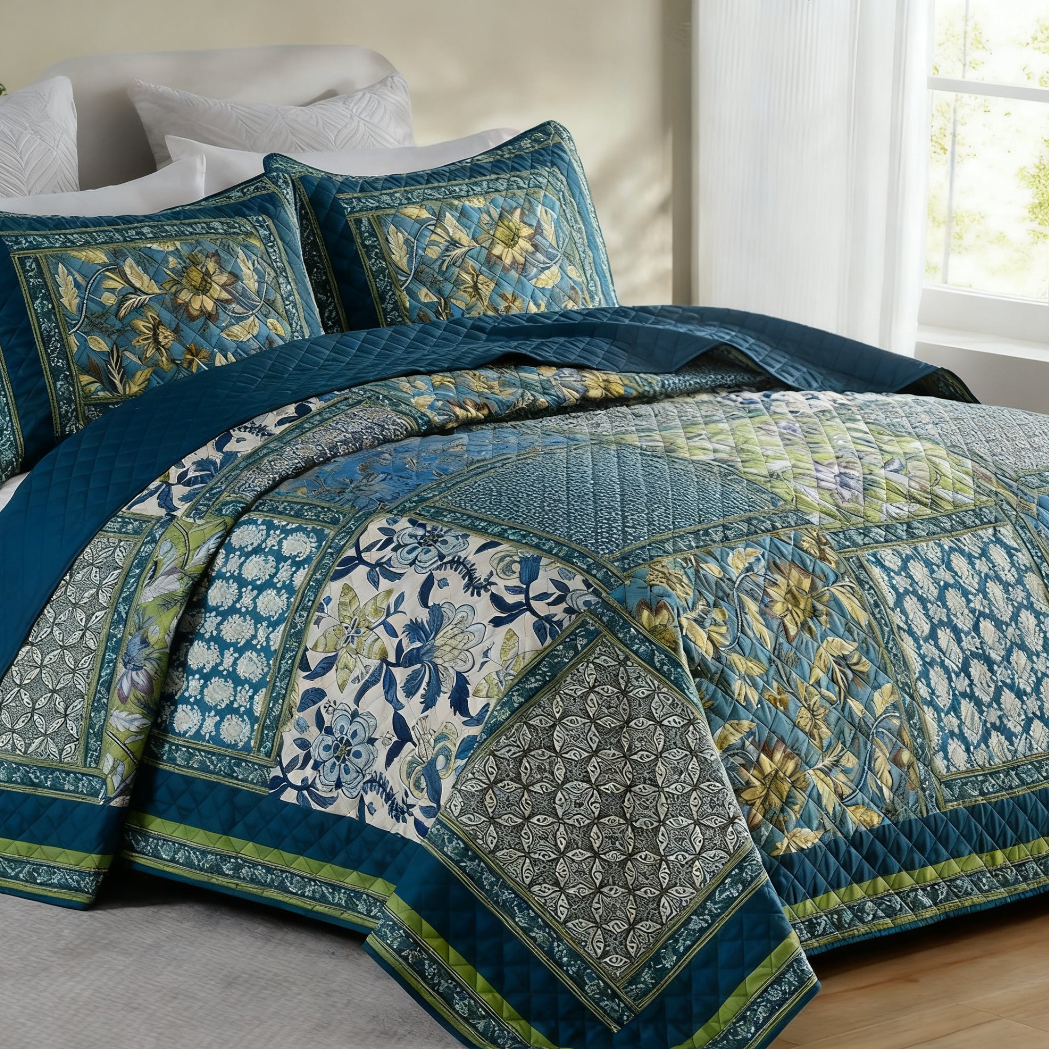 Vintage floral Quilt Set