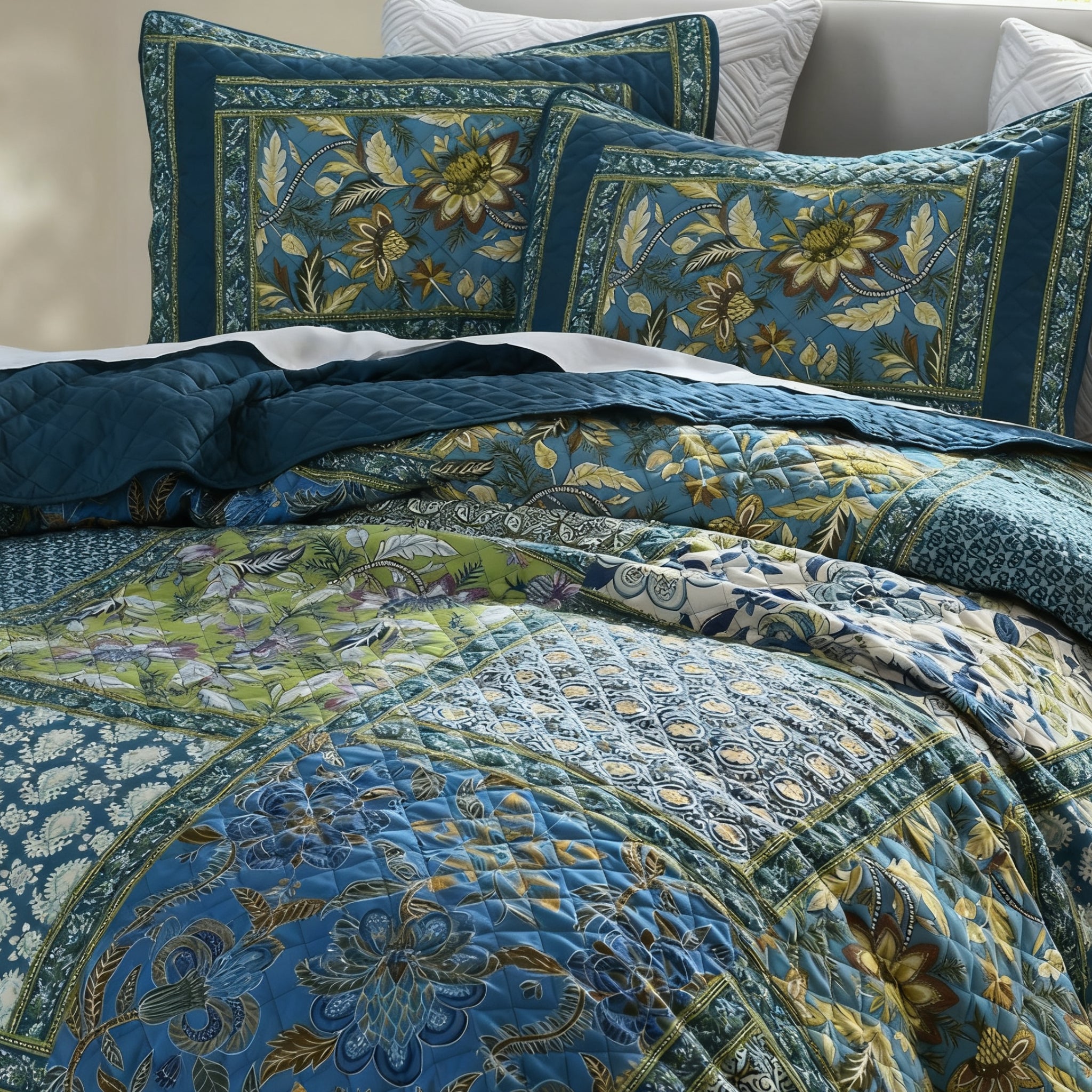 Vintage floral Quilt Set