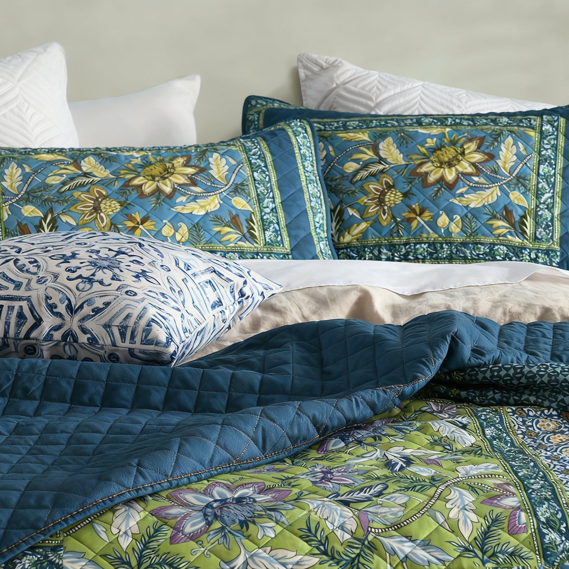 Vintage floral Quilt Set